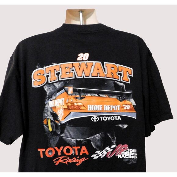 Tony Stewart Toyota Racing Tee Shirt XL Black NASCAR Home Depot Joe Gibbs Racing - Picture 3 of 7